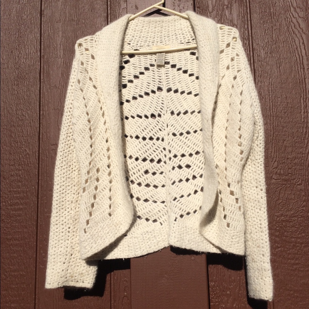 Anthropologie Sleeping on Snow white cozy sweater